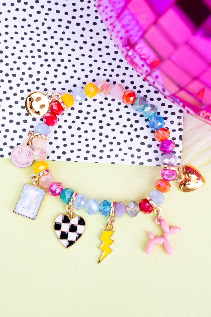 Viola Happy Hearts Colorful Beaded Bracelet - Wholesale Accessory Market