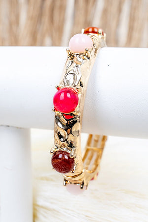 Shiny Luxe Signature Social Pink Stone Station Bracelet - Wholesale Accessory Market