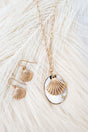 Viola Seashell Royale Goldtone Necklace and Earring Set - Wholesale Accessory Market