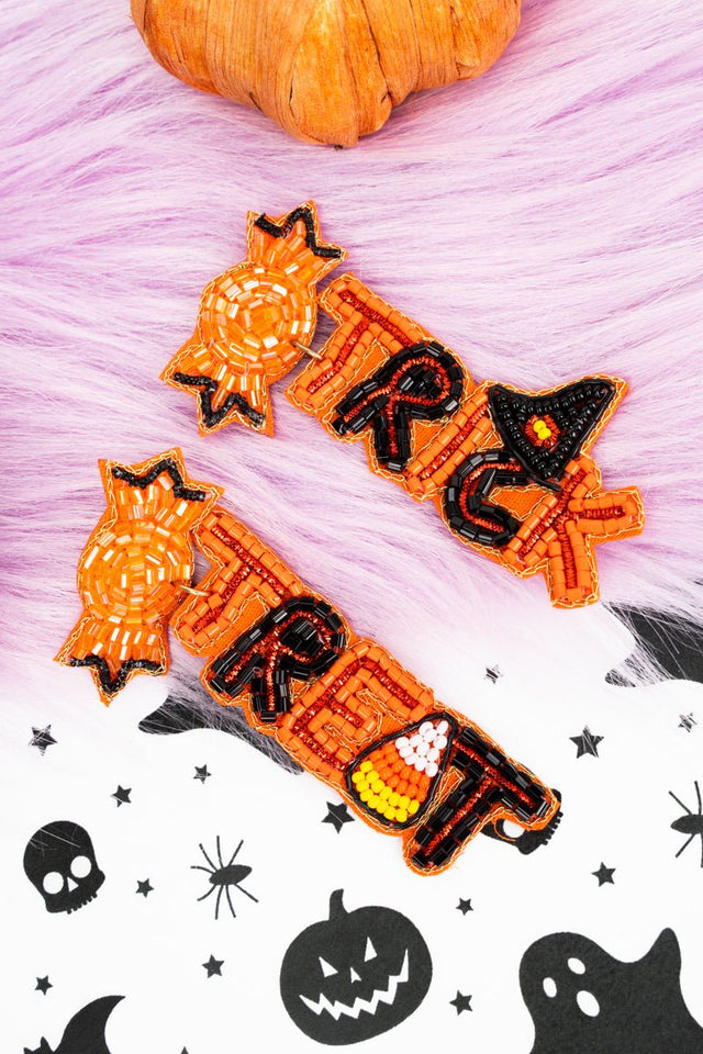 Viola Sweet Mischief Trick or Treat Seed Bead Earrings - Wholesale Accessory Market