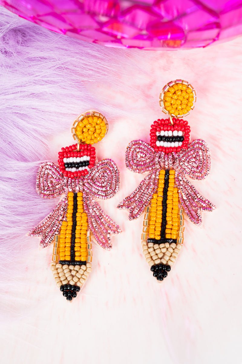 Viola Pencil & Poise Seed Bead Earrings - Wholesale Accessory Market