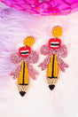 Viola Pencil & Poise Seed Bead Earrings - Wholesale Accessory Market