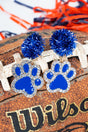Blue and Clear Crystal Fur The Win Earrings - Wholesale Accessory Market