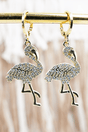 Shiny Luxe Seas the Sparkle Flamingo Goldtone Huggie Hoop Earrings - Wholesale Accessory Market