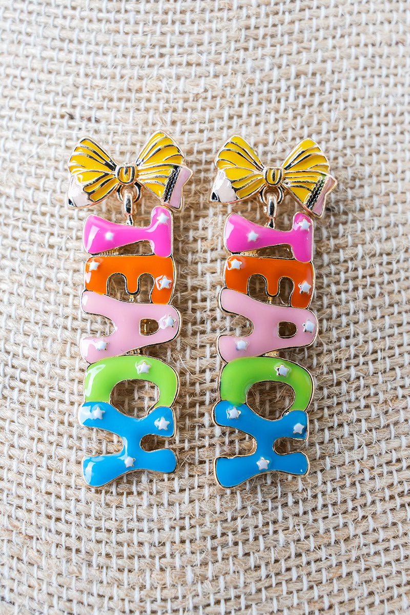Shiny Luxe Teach Time Coquette Earrings - Wholesale Accessory Market