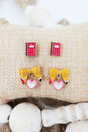 Shiny Luxe Sweet Scholar Earrings 2 Pair Set - Wholesale Accessory Market
