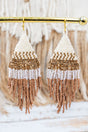 Viola Halimond Hill Brown Multi Seed Bead Fringe Earrings - Wholesale Accessory Market