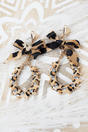 Shiny Luxe Lila Leopard Horseshoe Goldtone Earrings - Wholesale Accessory Market