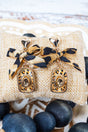 Shiny Luxe Lila Leopard Cowgirl Hat Goldtone Earrings - Wholesale Accessory Market