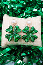 Shiny Luxe Green Irish Spirit Earrings - Wholesale Accessory Market