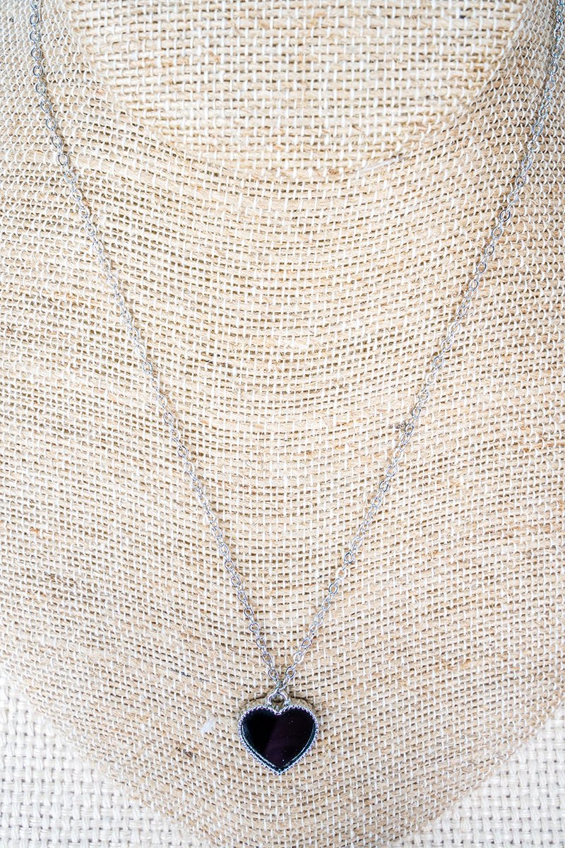 Viola Black Hearts Aglow Necklace - Wholesale Accessory Market
