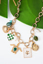 Viola Turtle Theme Goldtone Charm Necklace - Wholesale Accessory Market
