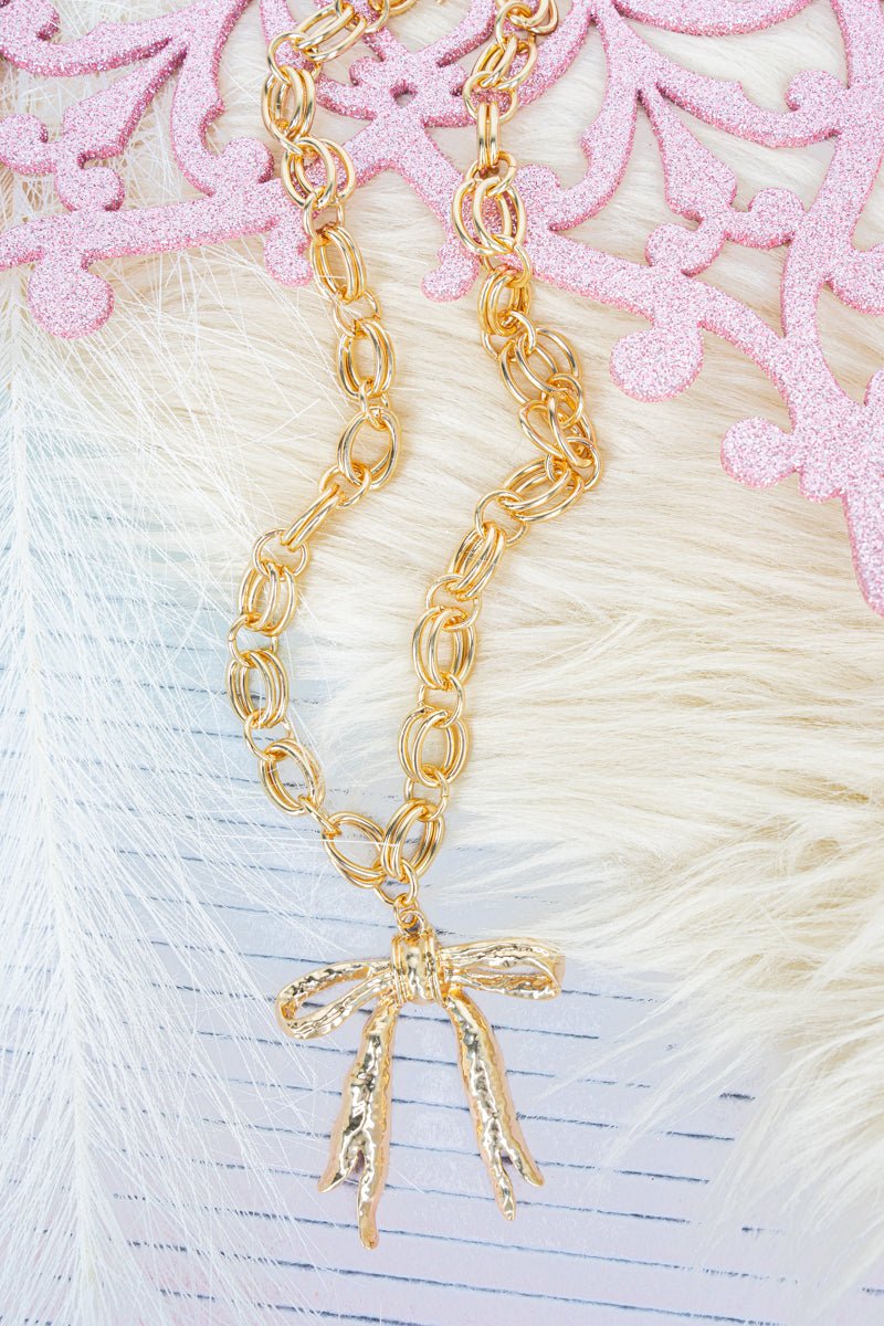Viola Mitzi Bow Goldtone Necklace - Wholesale Accessory Market