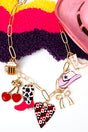 Viola Western Theme Goldtone Charm Necklace - Wholesale Accessory Market