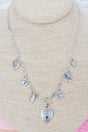 Viola Silvertone Heartlines Charm Necklace - Wholesale Accessory Market