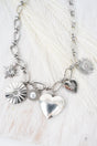 Viola Heart In The Right Place Silvertone Locket Charm Necklace - Wholesale Accessory Market