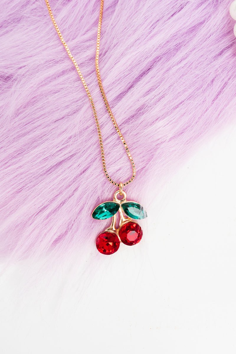 Viola Cherry Shimmer Goldtone Necklace - Wholesale Accessory Market