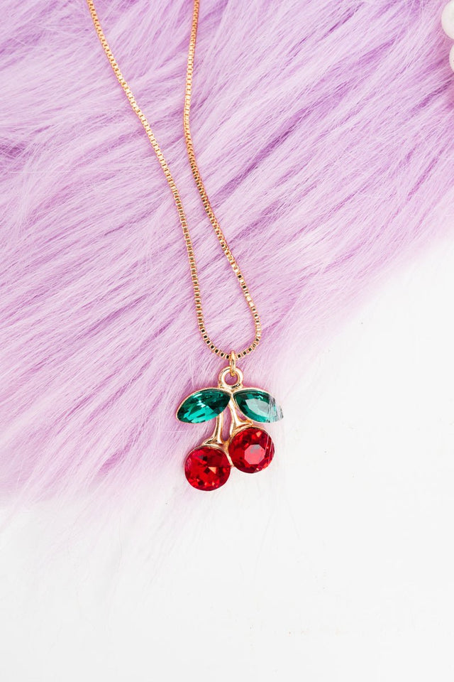 Viola Cherry Shimmer Goldtone Necklace - Wholesale Accessory Market