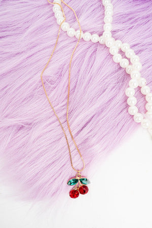 Viola Cherry Shimmer Goldtone Necklace - Wholesale Accessory Market
