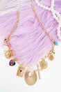 Viola Stand Out Goldtone Charm Necklace - Wholesale Accessory Market