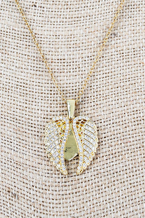 Shiny Luxe Heart & Halo Crystal Goldtone Necklace - Wholesale Accessory Market
