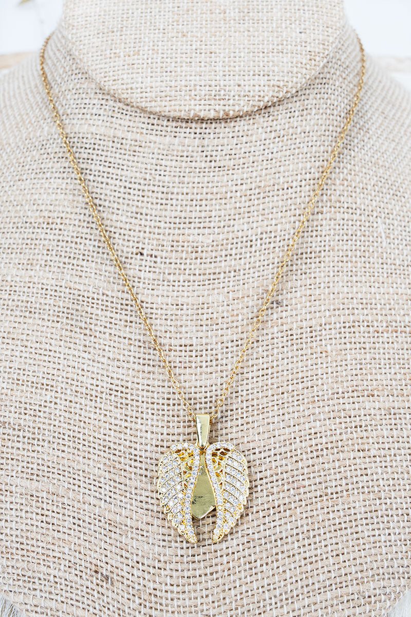 Shiny Luxe Heart & Halo Crystal Goldtone Necklace - Wholesale Accessory Market
