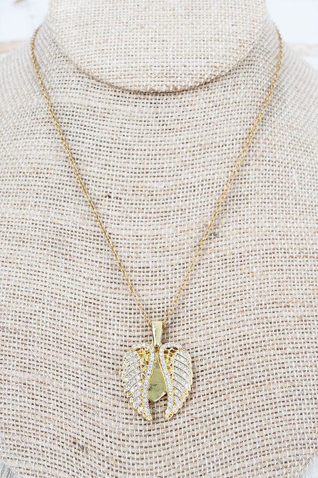 Shiny Luxe Heart & Halo Crystal Goldtone Necklace - Wholesale Accessory Market