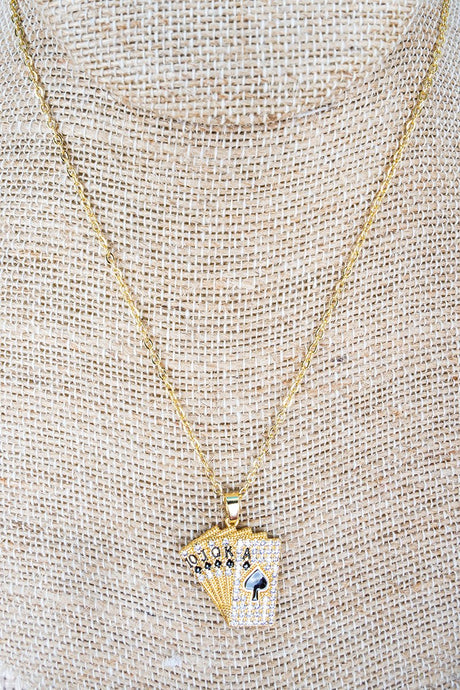 Shiny Luxe Lady Luck's Hand Goldtone Necklace - Wholesale Accessory Market