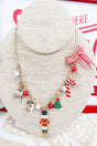 Shiny Luxe Red Tutu & Tinsel Charm Necklace - Wholesale Accessory Market