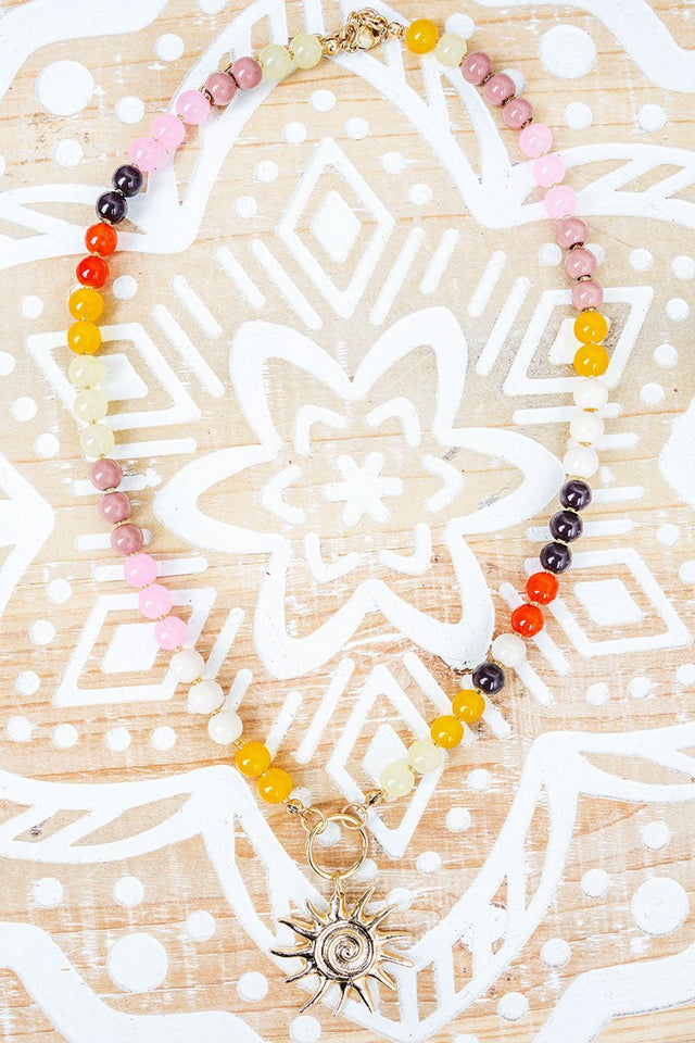 Viola Hello Sunshine Multi - Color Beaded Necklace - Wholesale Accessory Market