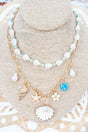 Shiny Luxe Pearl Haven Layered Goldtone Charm Necklace - Wholesale Accessory Market
