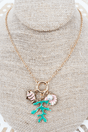 Shiny Luxe Lustrous Lagoon Charm Goldtone Necklace - Wholesale Accessory Market