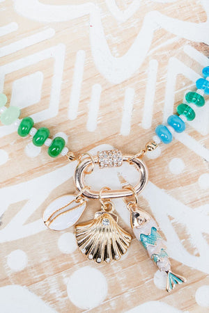 Shiny Luxe Mahana Bay Blue Multi Beaded Necklace - Wholesale Accessory Market