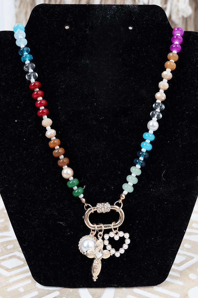 Shiny Luxe Love & Faith Multi - Color Beaded Necklace - Wholesale Accessory Market