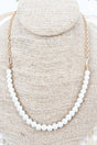 Shiny Luxe Modern Heiress Pearl & Goldtone Necklace - Wholesale Accessory Market