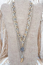 Viola Black & Two - Tone Sizzle & Shine Triple Necklace Set - Wholesale Accessory Market