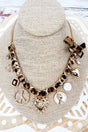 Shiny Luxe The Iconic Edit Leopard Ribboned Chain Charm Necklace - Wholesale Accessory Market