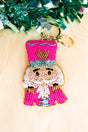 Viola Fuchsia Nutcraker Seed Bead Keychain - Wholesale Accessory Market