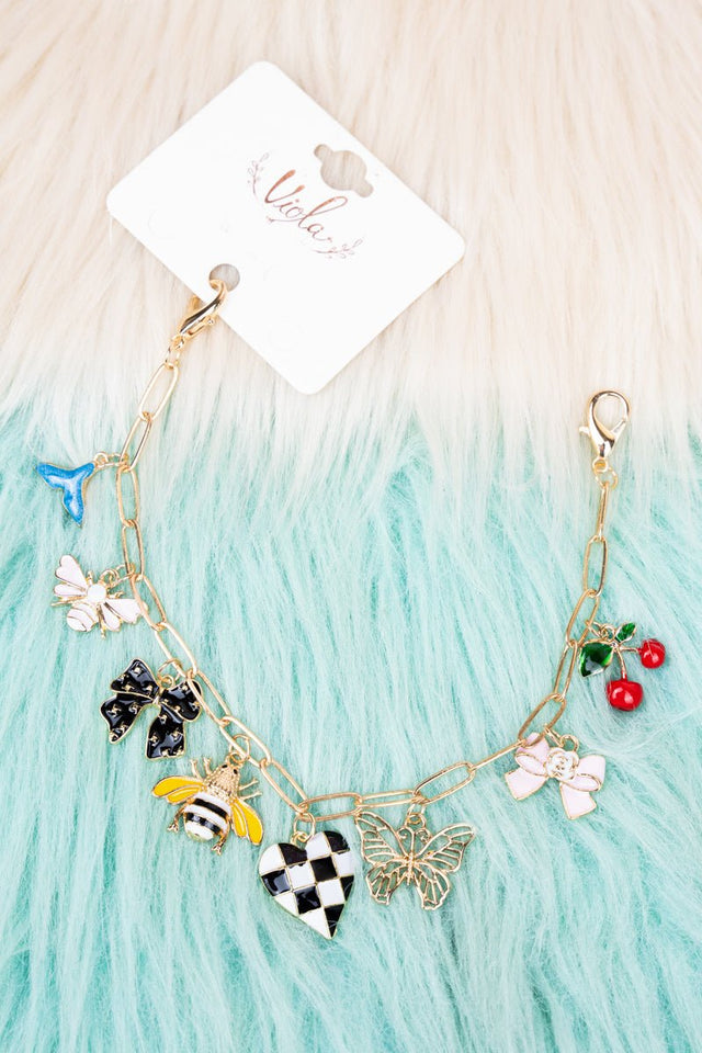 Viola Sweet As Can Bee Goldtone Trucker Hat Chain - Wholesale Accessory Market