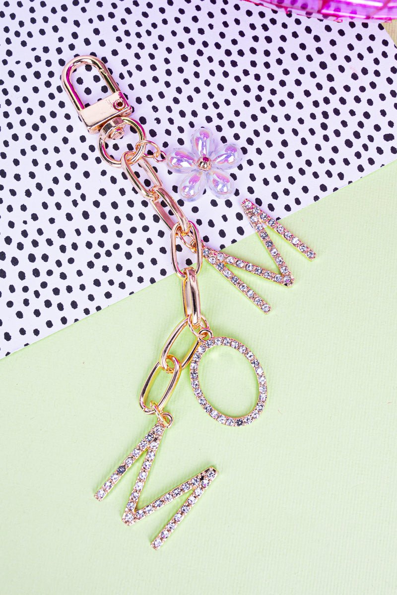 Viola Dazzling 'Mom' Goldtone Bag Charm - Wholesale Accessory Market