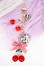 Viola Cherry Check Goldtone Bag Charm - Wholesale Accessory Market