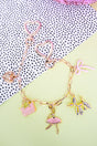 Viola Pink Ballerina Beauty Goldtone Charm Bag Chain - Wholesale Accessory Market