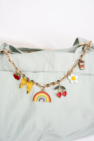 Viola Rainbow Pop Goldtone Charm Bag Chain - Wholesale Accessory Market