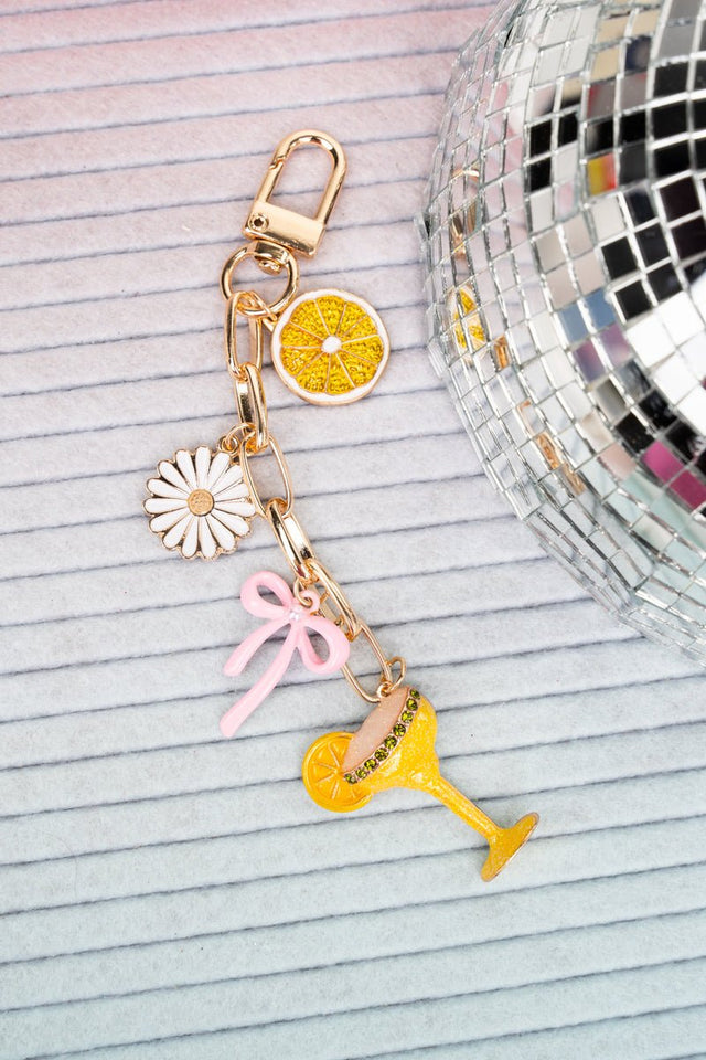 Viola Yellow Margs & Moments Goldtone Bag Charm - Wholesale Accessory Market