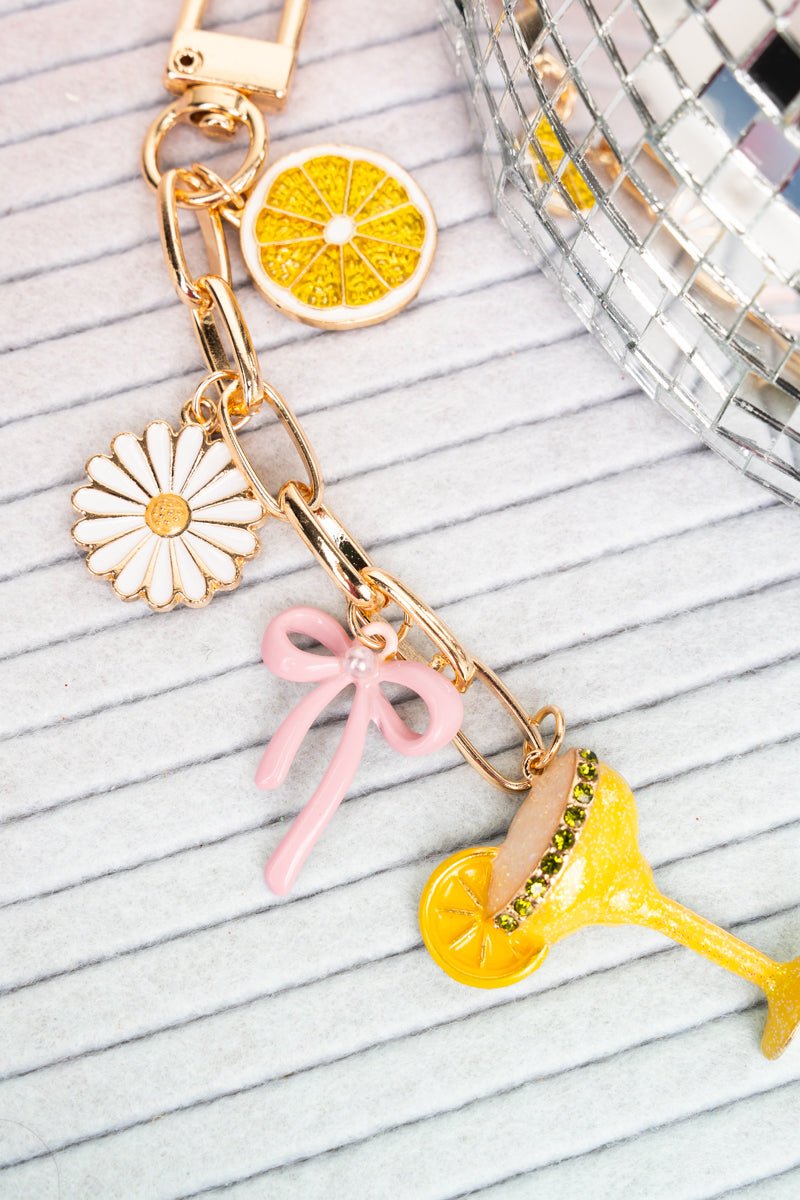 Viola Yellow Margs & Moments Goldtone Bag Charm - Wholesale Accessory Market