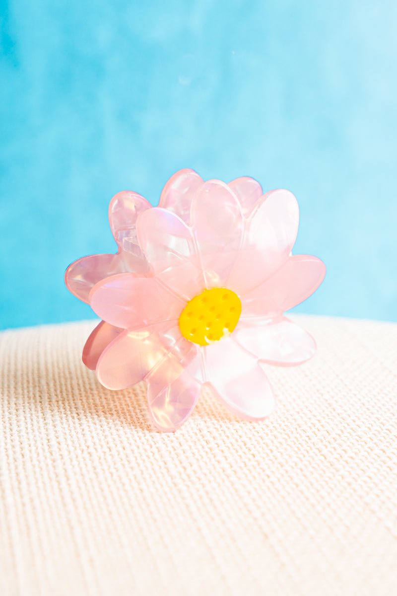 Viola Pink Shasta Daisy Hair Claw - Wholesale Accessory Market