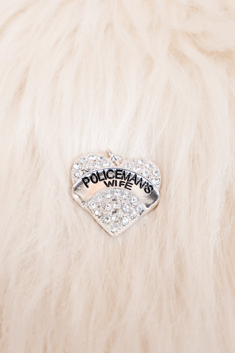 Viola Policemans's Wife Crystal Heart Pendant - Wholesale Accessory Market
