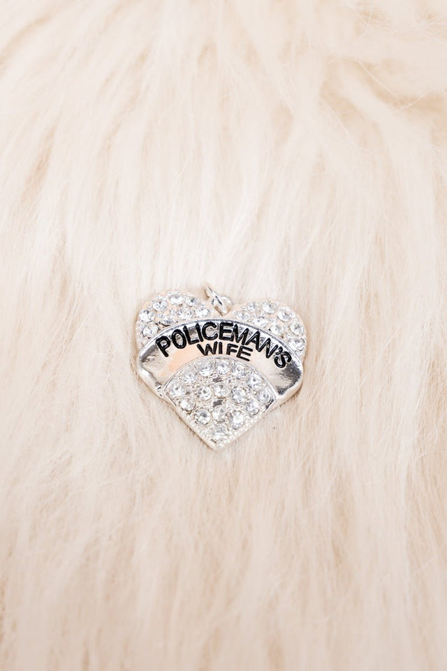 Viola Policemans's Wife Crystal Heart Pendant - Wholesale Accessory Market