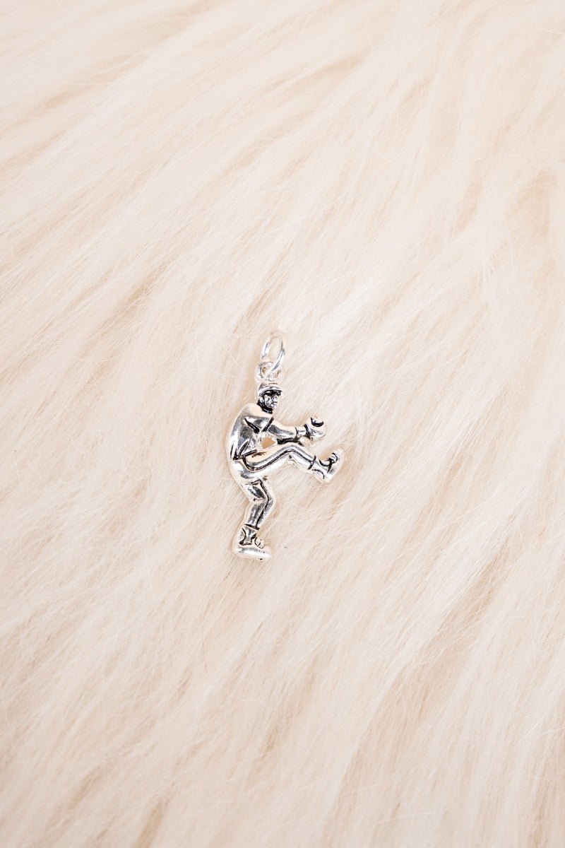 Viola Baseball Player Silvertone Pendant - Wholesale Accessory Market