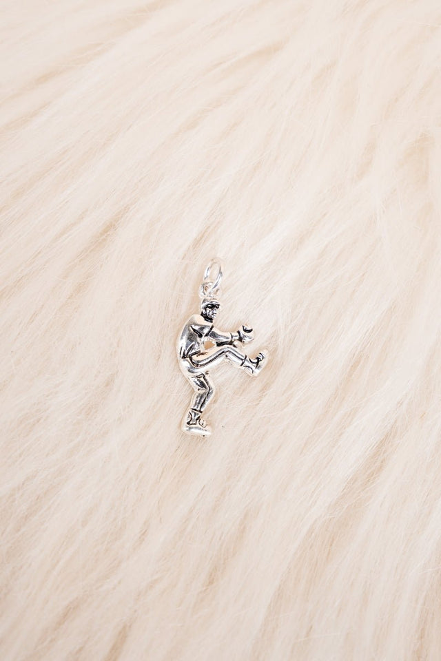 Viola Baseball Player Silvertone Pendant - Wholesale Accessory Market